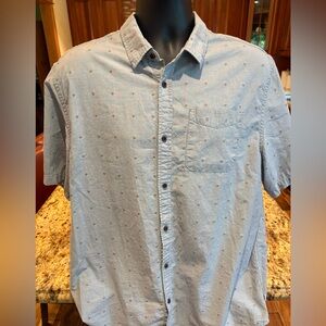 Katin Casual Button-Down Shirt. Sharp‎ grey with logo. 2XL